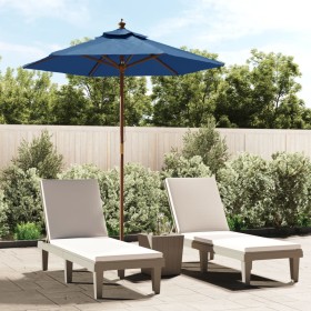 Garden umbrella with light blue wooden pole 196x231 cm by vidaXL, Umbrellas - Ref: Foro24-363166, Price: 54,30 €, Discount: %