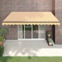 Retractable aluminum and yellow and white fabric awning 4.5x3 m by vidaXL, Awnings - Ref: Foro24-3154459, Price: 418,77 €, Di...