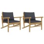 Bamboo garden chairs, 2 units, with dark gray cushions. by vidaXL, Modular outdoor sofas - Ref: Foro24-363466, Price: 227,20 ...