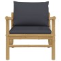 Bamboo garden chairs, 2 units, with dark gray cushions. by vidaXL, Modular outdoor sofas - Ref: Foro24-363466, Price: 227,20 ...