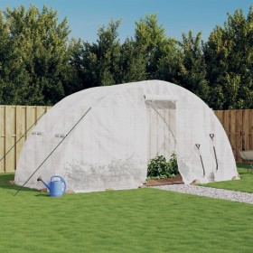 Greenhouse with white steel structure 10 m² 5x2x2.3 m by vidaXL, Greenhouses - Ref: Foro24-364087, Price: 135,99 €, Discount: %