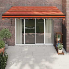 Retractable aluminum awning and orange and brown fabric 3.5x2.5 m by vidaXL, Awnings - Ref: Foro24-3154467, Price: 279,99 €, ...