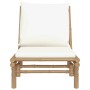 Garden chairs 2 pcs bamboo with cream white cushions by vidaXL, Modular outdoor sofas - Ref: Foro24-363455, Price: 216,52 €, ...