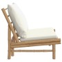 Garden chairs 2 pcs bamboo with cream white cushions by vidaXL, Modular outdoor sofas - Ref: Foro24-363455, Price: 216,52 €, ...