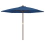 Garden umbrella with light blue wooden pole 299x240 cm by vidaXL, Umbrellas - Ref: Foro24-363174, Price: 94,99 €, Discount: %