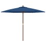 Garden umbrella with light blue wooden pole 299x240 cm by vidaXL, Umbrellas - Ref: Foro24-363174, Price: 94,99 €, Discount: %