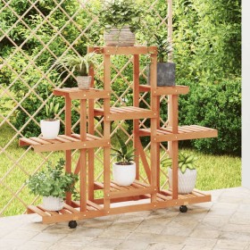 Flower stand with wheels solid fir wood 110x25x101 cm by vidaXL, Pot stands - Ref: Foro24-362852, Price: 62,99 €, Discount: %