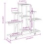 Soporte de flores con ruedas madera maciza abeto 110x25x101 cm de vidaXL, Soportes para macetas - Ref: Foro24-362852, Precio:...