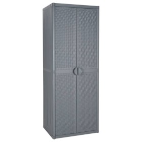 Garden storage cabinet PP rattan gray 65x45x172 cm by vidaXL, Lockers and storage cabinets - Ref: Foro24-364064, Price: 276,2...