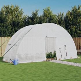 Greenhouse with white steel structure 12 m² 6x2x2.85 m by vidaXL, Greenhouses - Ref: Foro24-364091, Price: 201,99 €, Discount: %