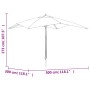 Garden umbrella with black wooden pole 300x300x273 cm by vidaXL, Umbrellas - Ref: Foro24-363197, Price: 79,42 €, Discount: %