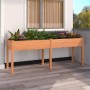 Jardinera con forro madera maciza de abeto marrón 203x53x76 cm de vidaXL, Maceteros y jardineras - Ref: Foro24-364240, Precio...