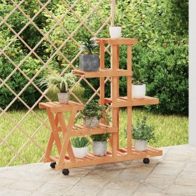 Flower stand with wheels solid fir wood 95x25x101 cm by vidaXL, Pot stands - Ref: Foro24-362882, Price: 52,99 €, Discount: %