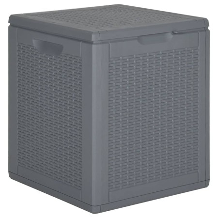 Caja de almacenaje para jardín PP aspecto de ratán gris 90 L de vidaXL, Cajas de almacenaje para exteriores - Ref: Foro24-364...