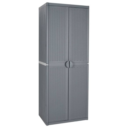 Garden storage cabinet PP rattan gray 65x45x172 cm by vidaXL, Lockers and storage cabinets - Ref: Foro24-364063, Price: 238,9...