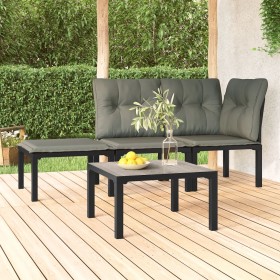 DPC garden coffee table and gray steel 55x55x31 cm by vidaXL, Modular outdoor sofas - Ref: Foro24-362800, Price: 61,99 €, Dis...