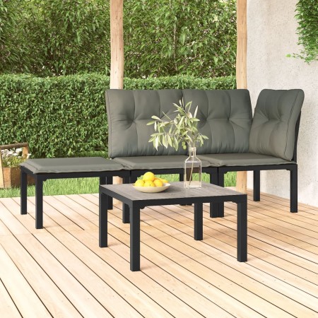 DPC Garten-Couchtisch und grauer Stahl 55x55x31 cm von vidaXL, Modulare Sofas für den Außenbereich - Ref: Foro24-362800, Prei...