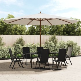 Gartenschirm mit sandfarbenem Holzmast 400x273 cm von vidaXL, Sonnenschirme - Ref: Foro24-363175, Preis: 126,00 €, Rabatt: %