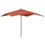 Garden umbrella with terracotta wooden pole 300x300x273cm by vidaXL, Umbrellas - Ref: Foro24-363196, Price: 90,99 €, Discount: %