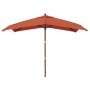 Garden umbrella with terracotta wooden pole 300x300x273cm by vidaXL, Umbrellas - Ref: Foro24-363196, Price: 90,99 €, Discount: %