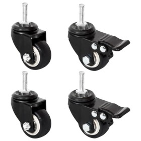 Planter wheels 4 pcs black iron 8x3.5x8 cm by vidaXL, Pots and planters - Ref: Foro24-364281, Price: 22,99 €, Discount: %