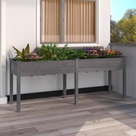 Planter with solid gray fir wood lining 203x53x76 cm by vidaXL, Pots and planters - Ref: Foro24-364241, Price: 129,16 €, Disc...