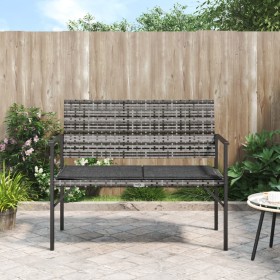 2-seater garden bench with gray synthetic rattan cushion by vidaXL, garden benches - Ref: Foro24-364120, Price: 74,77 €, Disc...