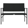 2-seater garden bench black synthetic rattan by vidaXL, garden benches - Ref: Foro24-364121, Price: 98,99 €, Discount: %