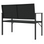 2-seater garden bench black synthetic rattan by vidaXL, garden benches - Ref: Foro24-364121, Price: 98,99 €, Discount: %