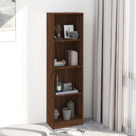 4-tier oak brown plywood shelf 40x24x143 cm by vidaXL, Bookcases and shelves - Ref: Foro24-816067, Price: 54,83 €, Discount: %