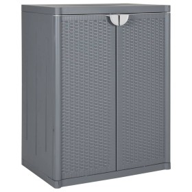 Storage cabinet for garden in grey PP rattan 65x45x88 cm by vidaXL, Lockers and storage cabinets - Ref: Foro24-364062, Price:...