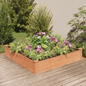 Flowerbed planter lined with solid brown fir wood 120x120x25cm by vidaXL, Pots and planters - Ref: Foro24-364293, Price: 51,9...