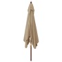 Sombrilla de jardín poste de madera gris taupé 300x300x273 cm de vidaXL, Sombrillas - Ref: Foro24-363194, Precio: 79,92 €, De...