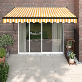 Yellow and white automatic retractable awning 3x2.5 m by vidaXL, Awnings - Ref: Foro24-3154506, Price: 360,99 €, Discount: %