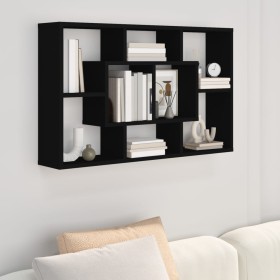 Black plywood wall shelf 85x16x52.5 cm by vidaXL, Shelves and shelves - Ref: Foro24-801419, Price: 38,99 €, Discount: %