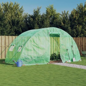 Greenhouse with green steel structure 10 m² 5x2x2.3 m by vidaXL, Greenhouses - Ref: Foro24-364085, Price: 143,06 €, Discount: %