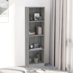 4-stufiges Regal aus grauem Sonoma-Sperrholz, 40 x 24 x 143 cm von vidaXL, Bücherregale und Regale - Ref: Foro24-816066, Prei...