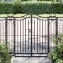 Black wrought iron garden gate 121x8x120 cm by vidaXL, garden gates - Ref: Foro24-363431, Price: 119,72 €, Discount: %