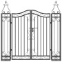 Black wrought iron garden gate 121x8x120 cm by vidaXL, garden gates - Ref: Foro24-363431, Price: 119,72 €, Discount: %