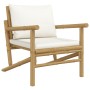 Bamboo garden chairs 2 units with cream white cushions by vidaXL, Modular outdoor sofas - Ref: Foro24-363462, Price: 224,46 €...