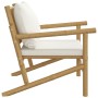 Bamboo garden chairs 2 units with cream white cushions by vidaXL, Modular outdoor sofas - Ref: Foro24-363462, Price: 224,46 €...