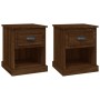 Mesitas de noche 2 uds madera roble marrón 39x39x47,5 cm de vidaXL, Mesitas de noche - Ref: Foro24-816143, Precio: 67,74 €, D...