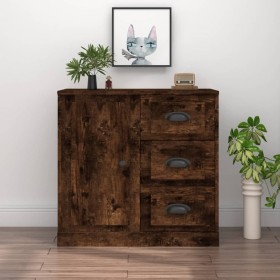 Smoked oak plywood sideboard 70x35.5x67.5 cm by vidaXL, Sideboards - Ref: Foro24-816197, Price: 98,99 €, Discount: %