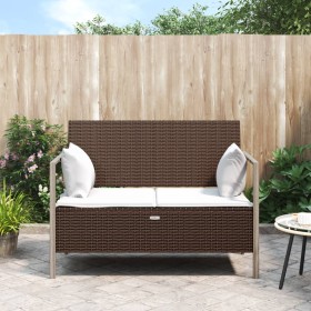 2-seater garden bench with brown synthetic rattan cushions by vidaXL, garden benches - Ref: Foro24-364113, Price: 161,86 €, D...