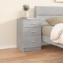 Concrete gray plywood bedside table 40x40x63 cm by vidaXL, Nightstands - Ref: Foro24-808643, Price: 70,43 €, Discount: %