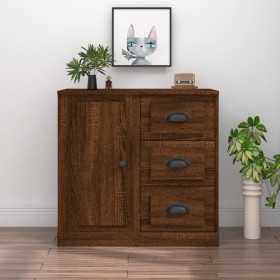 Brown oak plywood sideboard 70x35.5x67.5 cm by vidaXL, Sideboards - Ref: Foro24-816199, Price: 88,99 €, Discount: %