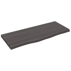 Dark brown treated oak wood wall shelf 100x40x(2-4)cm by vidaXL, Shelves and shelves - Ref: Foro24-363804, Price: 44,60 €, Di...