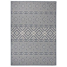 Flachgewebter Outdoor-Teppich mit blauen Streifen 140x200 cm von vidaXL, Teppiche - Ref: Foro24-340838, Preis: 42,99 €, Rabat...