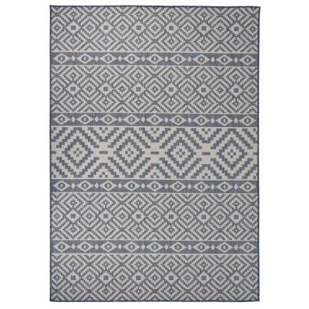 Outdoor flat weave rug with blue stripes 140x200 cm by vidaXL, Rugs - Ref: Foro24-340838, Price: 42,28 €, Discount: %