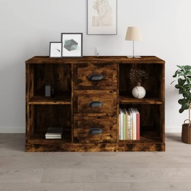 Aparador madera contrachapada roble ahumado 104,5x35,5x67,5 cm de vidaXL, Aparadores - Ref: Foro24-816237, Precio: 82,99 €, D...